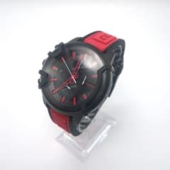 DIESEL DZ-4530 クロノグラフ腕時計 ブラック×レッド - メルカリ