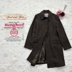 1170【美品】ハリスツイード スピックアンドスパン ツイード コート 緑 1170【美品】ハリスツイード スピックアンドスパン ツイード コート 緑