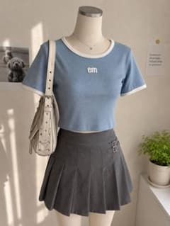 ems ショート丈ブルーTシャツのサムネイル
