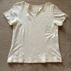 刺繍入り 半袖カットソー ホワイトのサムネイル