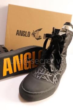 ANGLO MANILA アドヴァンカットラスORB柄 ハイカットスニーカー 黒 