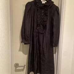 Chloé フリル付き 黒 お上品 ゴージャス シルク ワンピース - メルカリ
