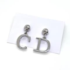 美品☆Dior クリスチャン ディオール ピアス CDロゴ シルバー 揺れる