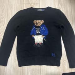 POLO RALPH LAUREN ポロベア ニット ブラック 刺繍 セーター - メルカリ