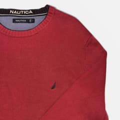 NAUTICA セーター ワンポイントロゴ 古着 Lのサムネイル