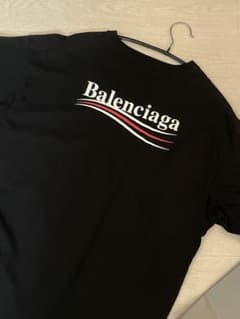 S 美品 正規品)バレンシアガ ポリティカルキャンペーン ロゴ Tシャツ 