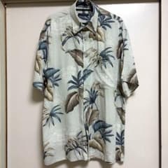 VAN HEUSEN 半袖 総柄 シャツ 古着 vintage グリーン アロハのサムネイル