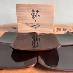 会津若松 白木屋漆器店 銘々皿 5枚組 大隅丸 共箱 - メルカリ