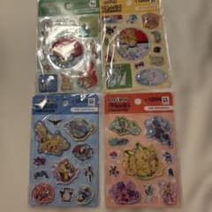 韓国 ダイソー ポケモン ウォーターシール シャカシャカシール 4点セット