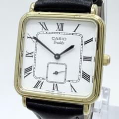 稼働 新品電池 新品ベルト】CASIO スモセコ スクエア ローマン 腕時計 