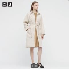 【美品】Uniqro U ユニクロ ユー コットンロングコート ナチュラルのサムネイル