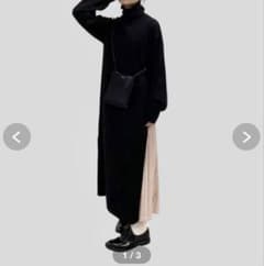 FASHIRU プリーツ切替ハイネックロングワンピースのサムネイル
