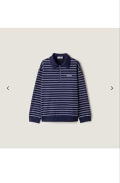 新品未使用品【定価27万円】miumiu25AWストライプジップポロシャツ正規