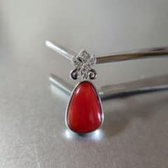 ペンダントトップ Pt900 珊瑚 ダイヤモンド計0.05ct 2.67g - メルカリ