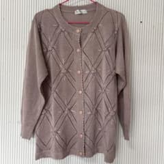 婦人用長袖カーディガン　LL 春秋　麻入り