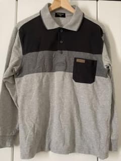 KENGROVE HOMME 長袖ポロシャツ グレー×ブラック Mのサムネイル