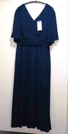 【新品タグ付】 MOUSSY ロングワンピース ドレス ネイビー 1のサムネイル