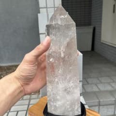 売り切りセール！水晶 六角柱 ポイント 24cm 2.7kg 高透明度 超爆虹 