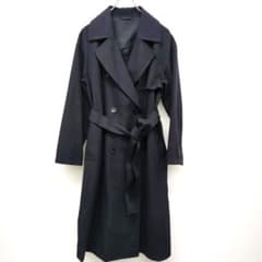 ジーユー GUトレンチコート ネイビー M ダブルボタン ベルト付き 美品