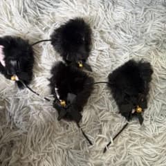 猫耳 カチューシャ ブラック 2個セットのサムネイル
