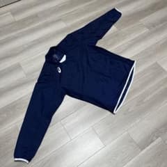ASICS ネイビー 長袖 ウォームアップウェア