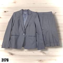 INDIVI 美品 ストライプ スカートスーツ ブラック系 3176 - メルカリ