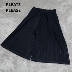 プリーツプリーズ ♥中古品 黒 ガウチョパンツ 美品 プリーツプリーズ イッセイミヤケ ガウチョパンツ ワイドパンツ