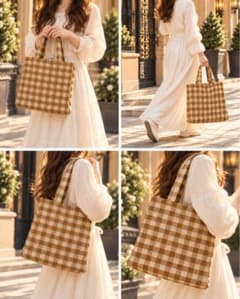LOWRYS FARM ガラトートBAG 新品未使用 タグ付き ブラウン系のサムネイル