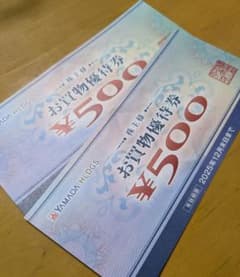 YAMADA HDGS お買い物優待券 ¥500 2枚のサムネイル