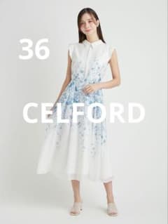 CELFORD 【洗える】パネルフラワーワンピース 36✨BLU - メルカリ
