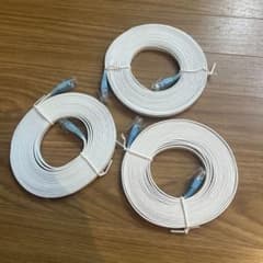 フラットLANケーブル ホワイト 3点セットのサムネイル