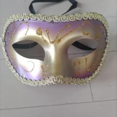 パーティー ハロウィン仮面 ゴールド パープルのサムネイル