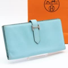 極美品】HERMES ベアンスフレ 長財布 ヴォーエプソン ブルー - メルカリ