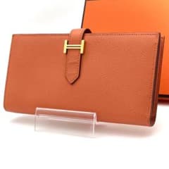 HERMES エルメス ベアンスフレ オレンジ ヴォーエプソン 長財布