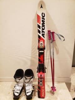 スキー板(100cm)、ブーツ(21.5cm )　ストック3点セット！のサムネイル