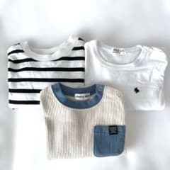 90 長袖Tシャツ・トレーナー 保育園着まとめ売り 3枚セットのサムネイル