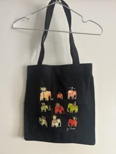 ジムトンプソン 象刺繍 ブラック トートバッグのサムネイル