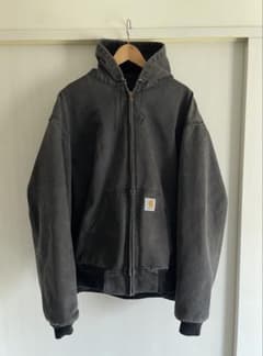 90’s USA製 Carhartt アクティブジャケット フェードブラック USA製 90年代 カーハート アクティブパーカー ダック地 ワーク