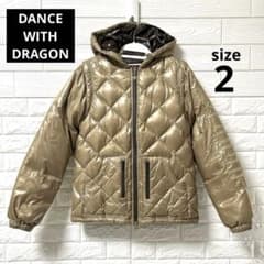 人気】ダンスウィズドラゴン ダウンジャケット 2way 刺繍 金 ベージュ