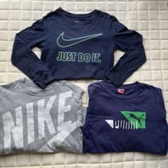 Nike puma長袖カットソー ネイビー　グレー　3枚セット　140cmのサムネイル