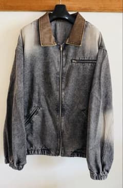 古着 襟レザー デニムジャケット darkwear opium V系 y2k - メルカリ