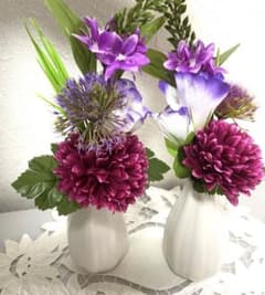 158 仏花　お供え花　一対　菊　トルコキキョウのサムネイル
