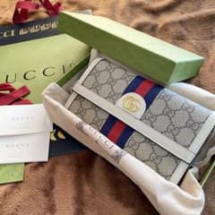 GUCCI GGキャンバス 長財布 ホワイト ベージュのサムネイル