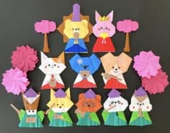 折り紙　ひな祭り　ハンドメイド　壁面装飾のサムネイル