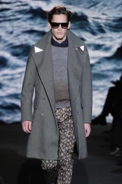 Paul Smith 異素材ドッキング ダブルブレストロングチェスターコート