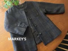 【３時間のみ着用】MARKEY’Sノーカラーチェックジャケット100のサムネイル