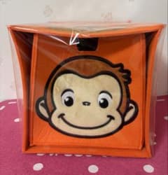 おさるのジョージプラチナムザッカフェイス収納ボックス(オレンジ)