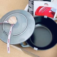 STAUB ストウブ ワナベ グレー S 16cm ホーロー鍋 - メルカリ