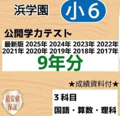 浜学園 小6 公開学力テスト 3教科 算数 国語 理科 9年分 - メルカリ