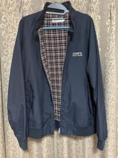 裏地チェック柄×ハリントンジャケット】CHAPS ラルフローレン G9 濃紺 